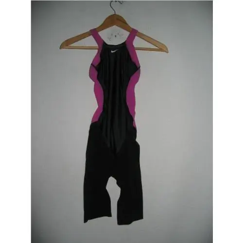 Nike Girls Size 12 Black One Piece Pull On Unitard Swim Suit Comp