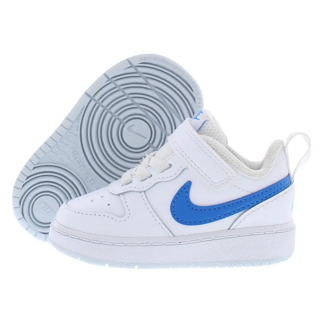 Nike Court Borough Low 2 Infant/toddler Shoes Size 4 Color: White/blue