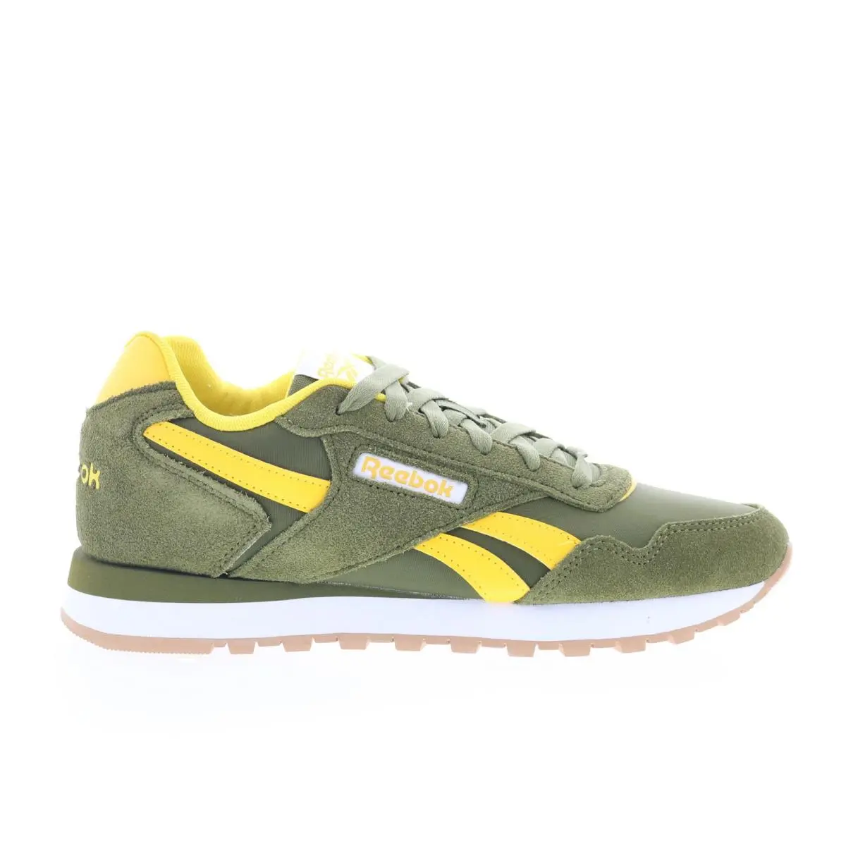 Reebok Glide Mens Green Suede Lace Up Lifestyle Sneakers Shoes 6.5