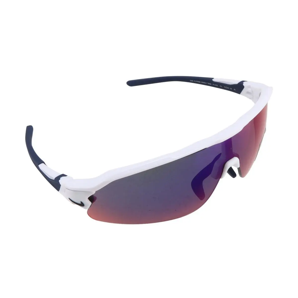 Nike Flyfree Shield Team Sunglasses Max Pro Lens White/navy Cycling Running - Frame: White, Lens: Blue