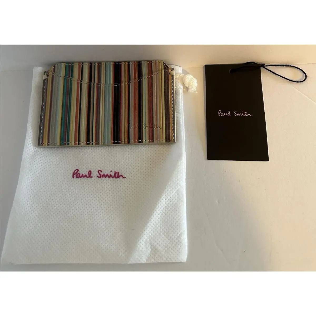 Signature Stripe Classic Leather Credit Card Holder Italy 3134 by Paul Smith