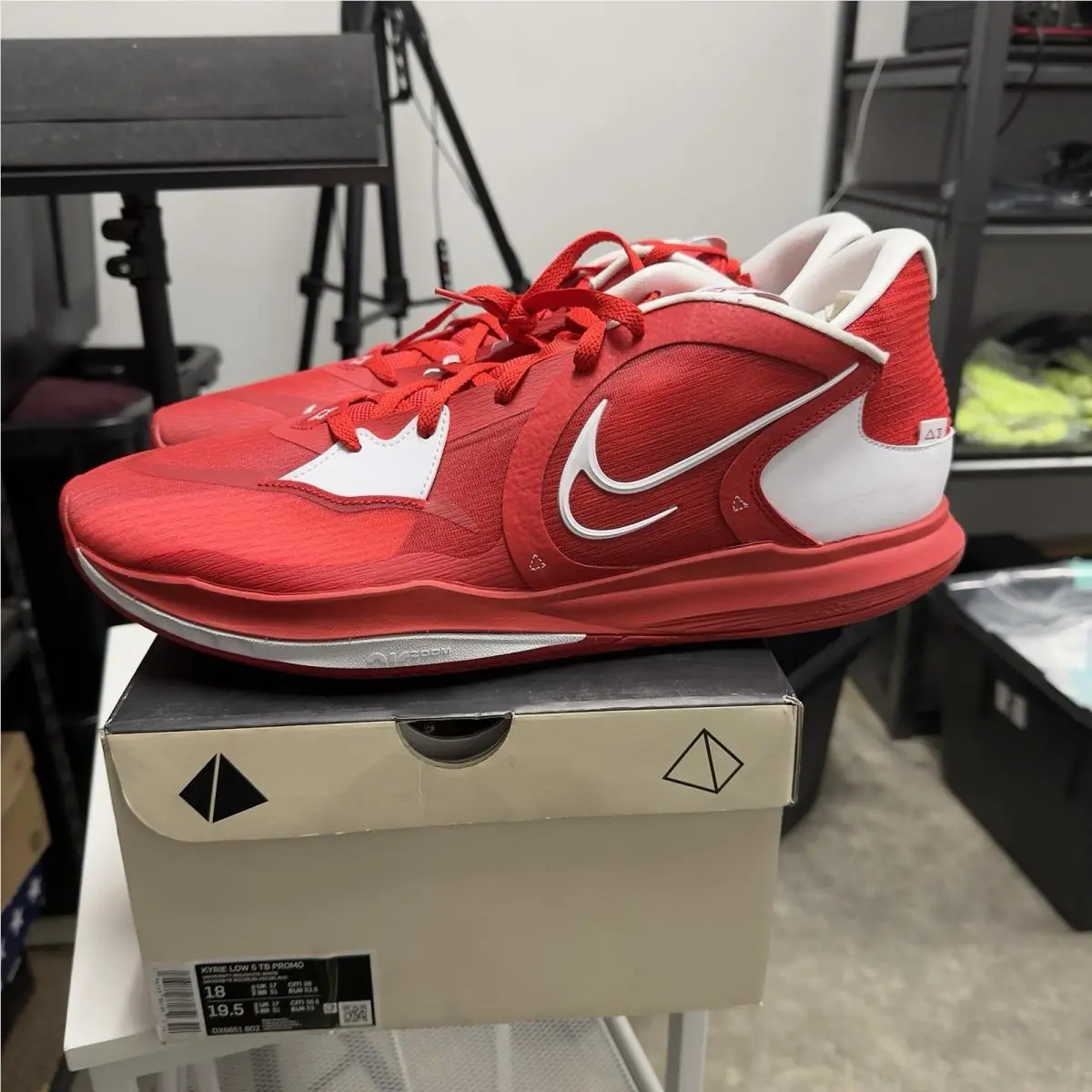 Kyrie 5 TB Promo Low Red White Sneakers DX6651 602 Size 18 by Nike