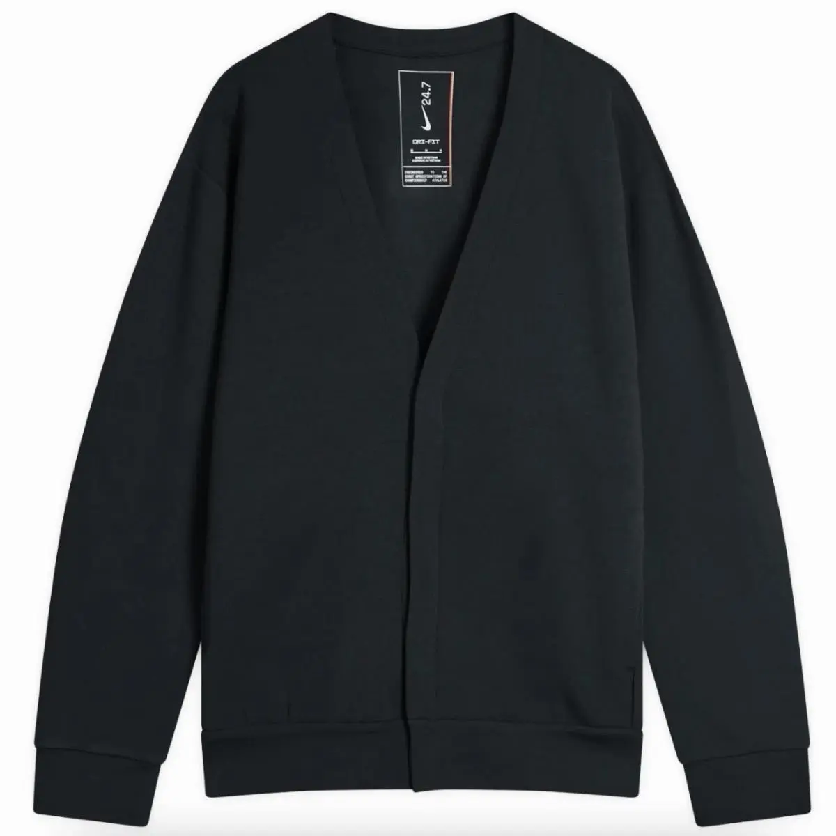 Nike 24.7 Impossibly Soft Cardigan HQ6948-010 Black Mens Sz Medium