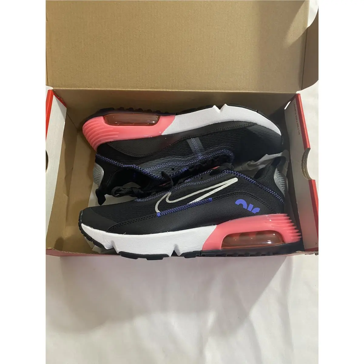 Youth Size 7Y Black Pink Silver Nike Air Max 2090 GS Running Shoes