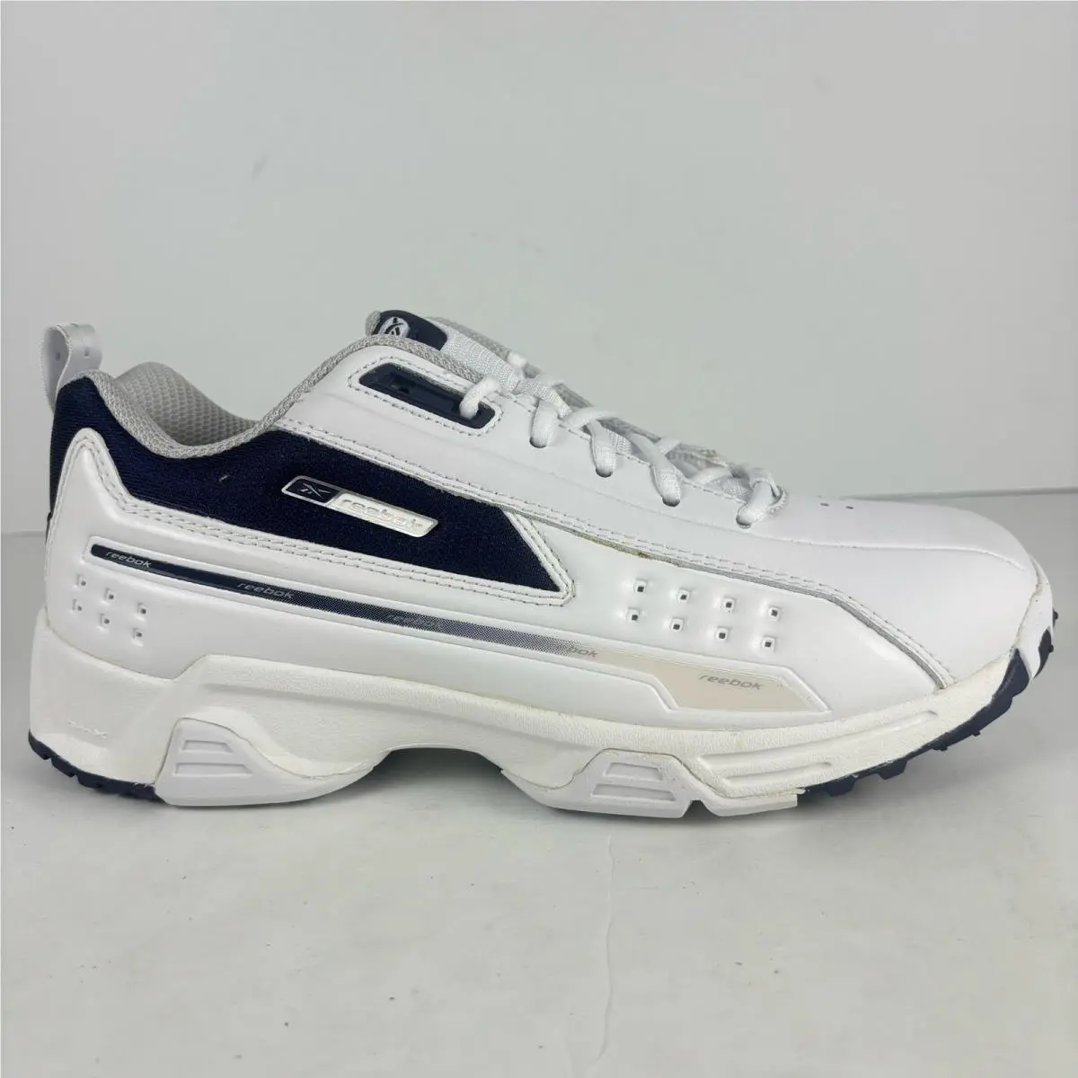 Vtg Reebok Nemesis Dmx Women`s 8.5 White Navy Running Shoes Deadstock OG Box Nos