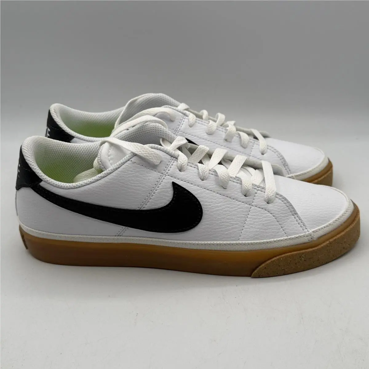 Nike Court Legacy NN Womens 10 White Black Gum Yellow Sneakers DH3161-109