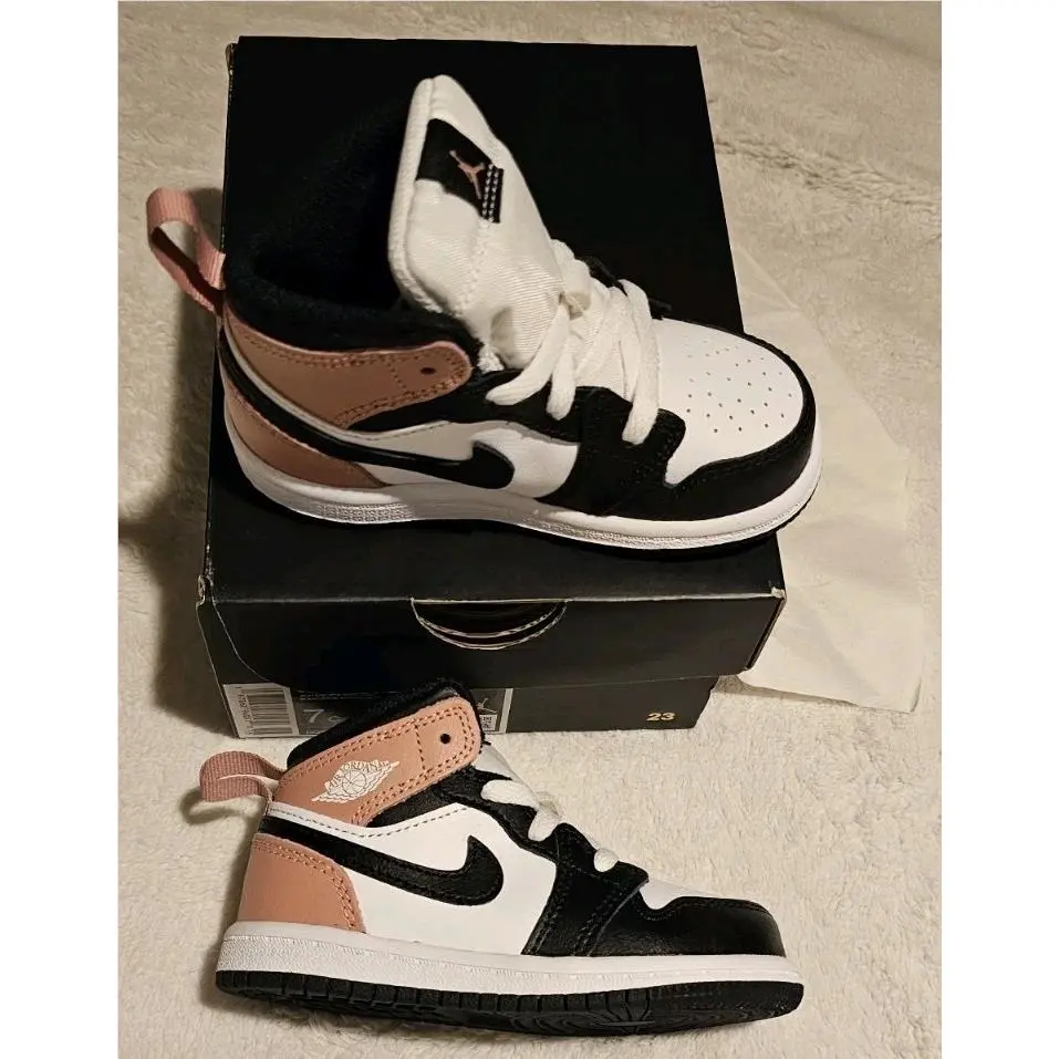 Nike shoes - Air Jordan 1 Mid - Air Mid - white, black, rust pink 1