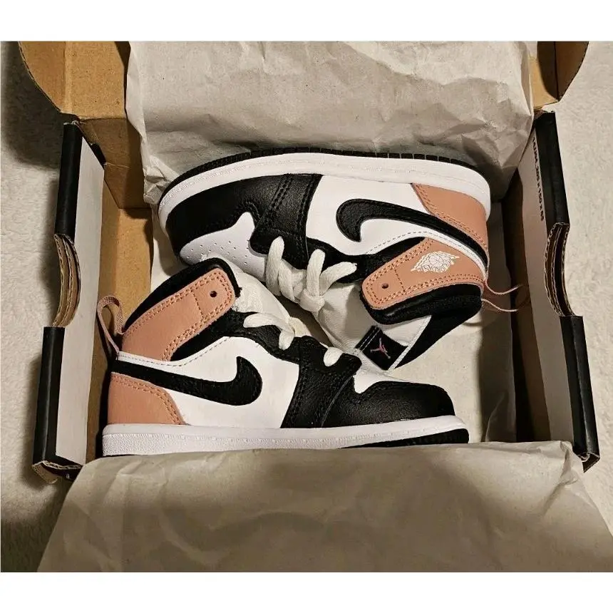 Nike shoes - Air Jordan 1 Mid - Air Mid - white, black, rust pink 3