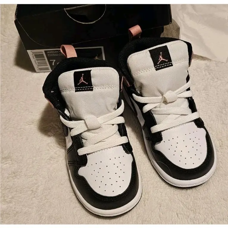 Nike shoes - Air Jordan 1 Mid - Air Mid - white, black, rust pink 7