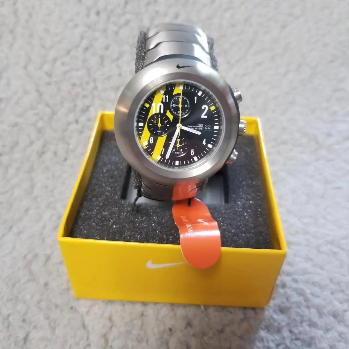 Lance Tour Chronograph Mens Watch Black Dial Titanium Quartz WA0039 by Nike
