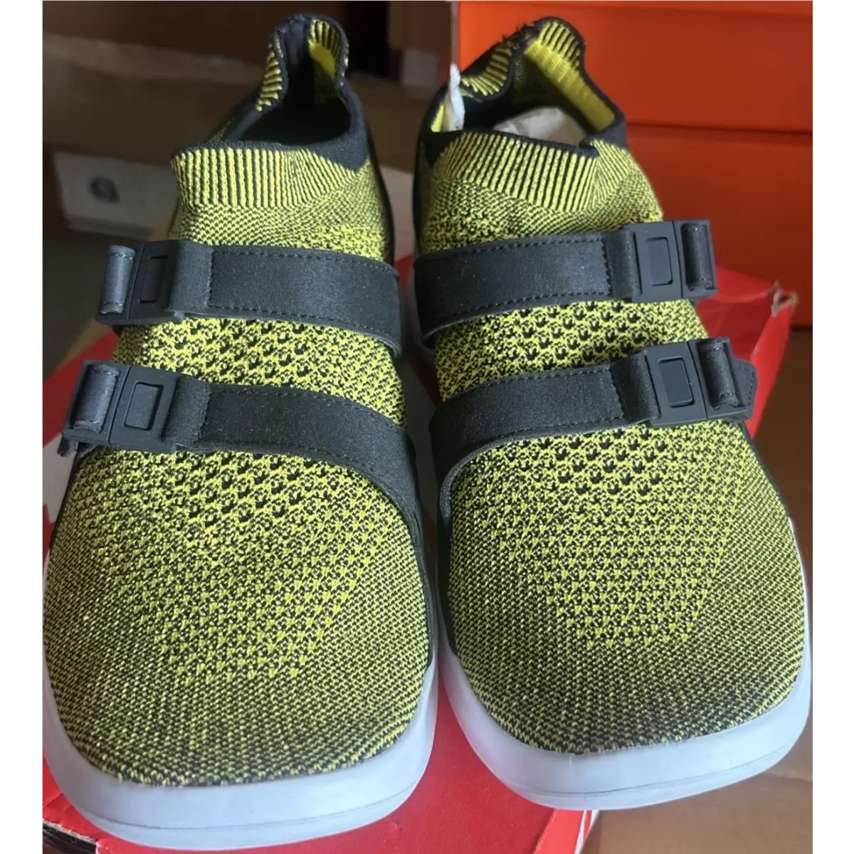 Size 10 -  Air Sock Racer Ultra Flyknit Yellow Strike by Nike