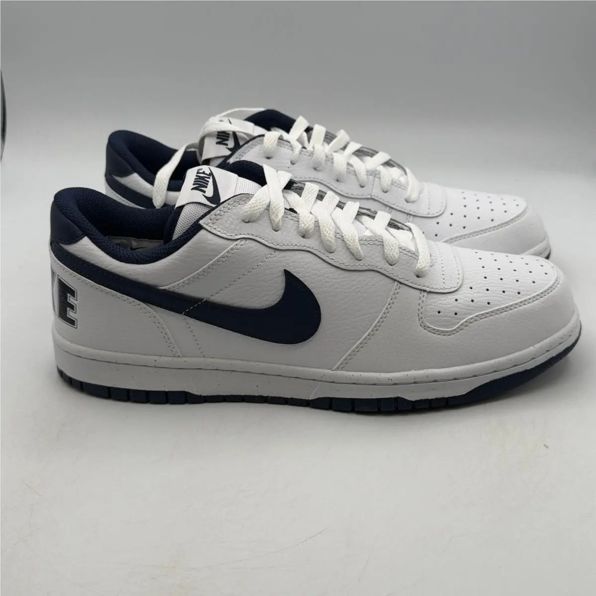 Nike Big Nike Low Shoes Mens Size 11 White Midnight Navy Lifestyle 355152 140