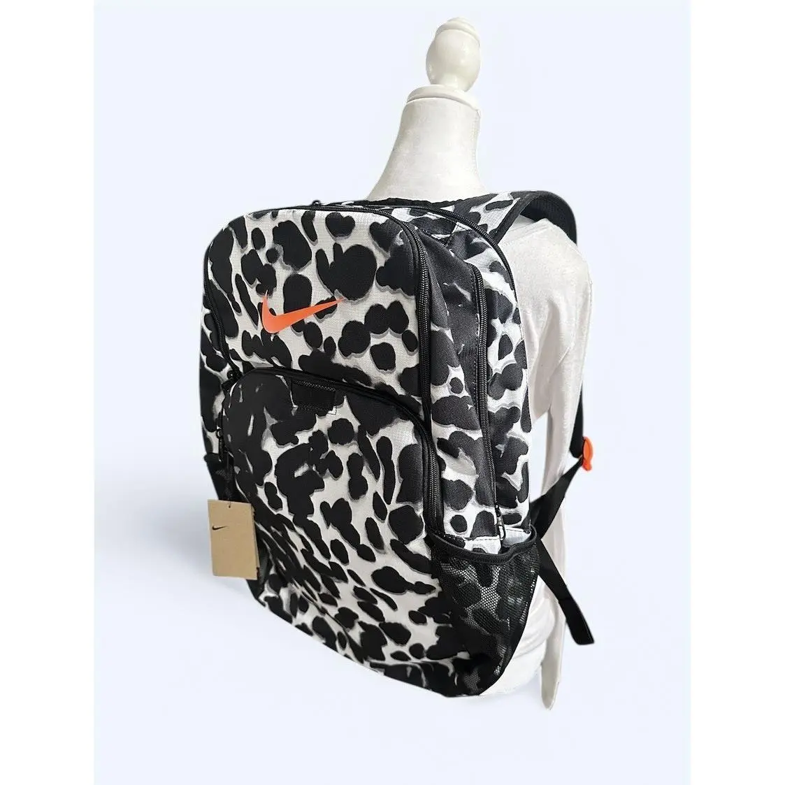 Nike Brasilia Black White Orange Bag Backpack XL