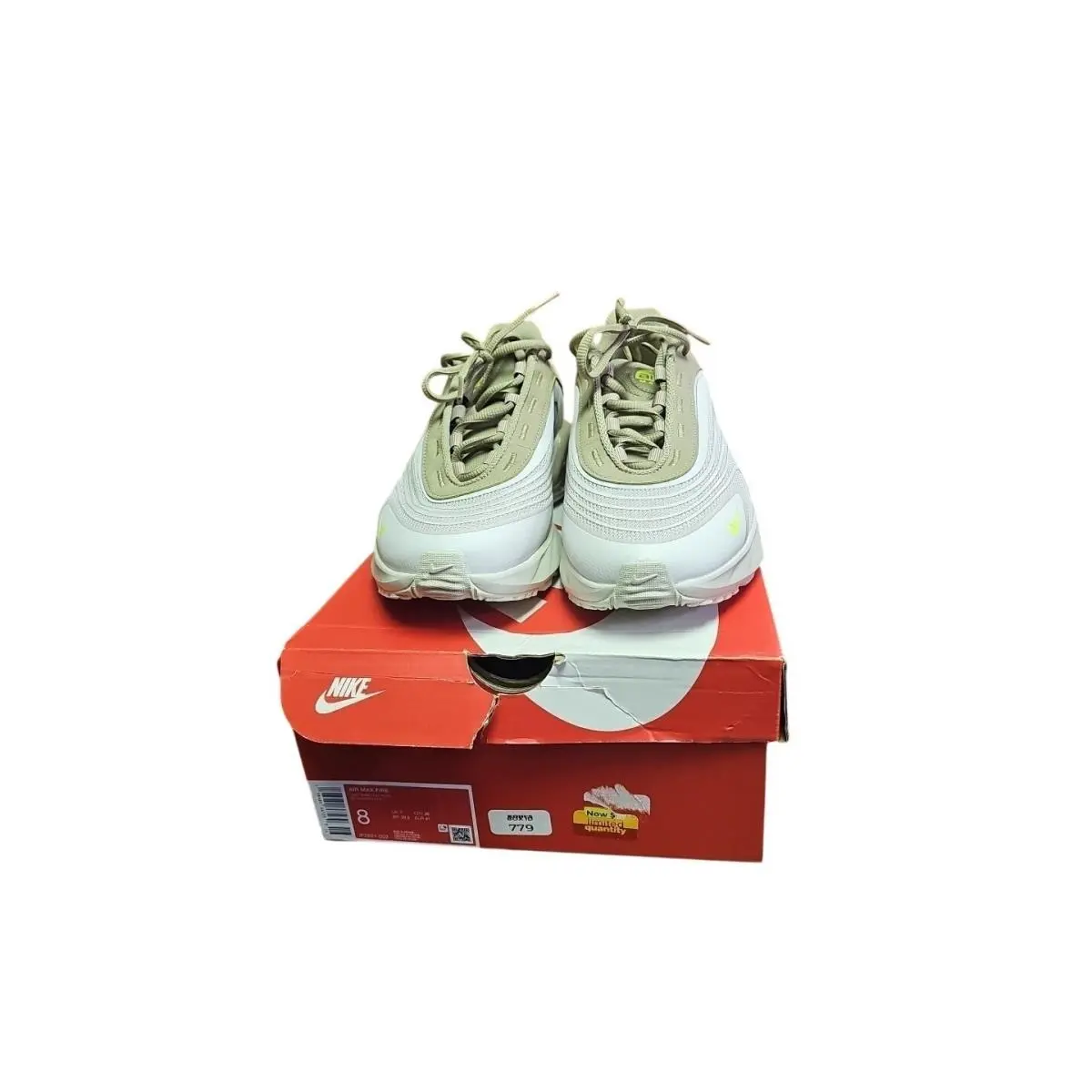 Men`s Nike Air Max Fire Athletic Sneakers Bone Khaki Sz 8