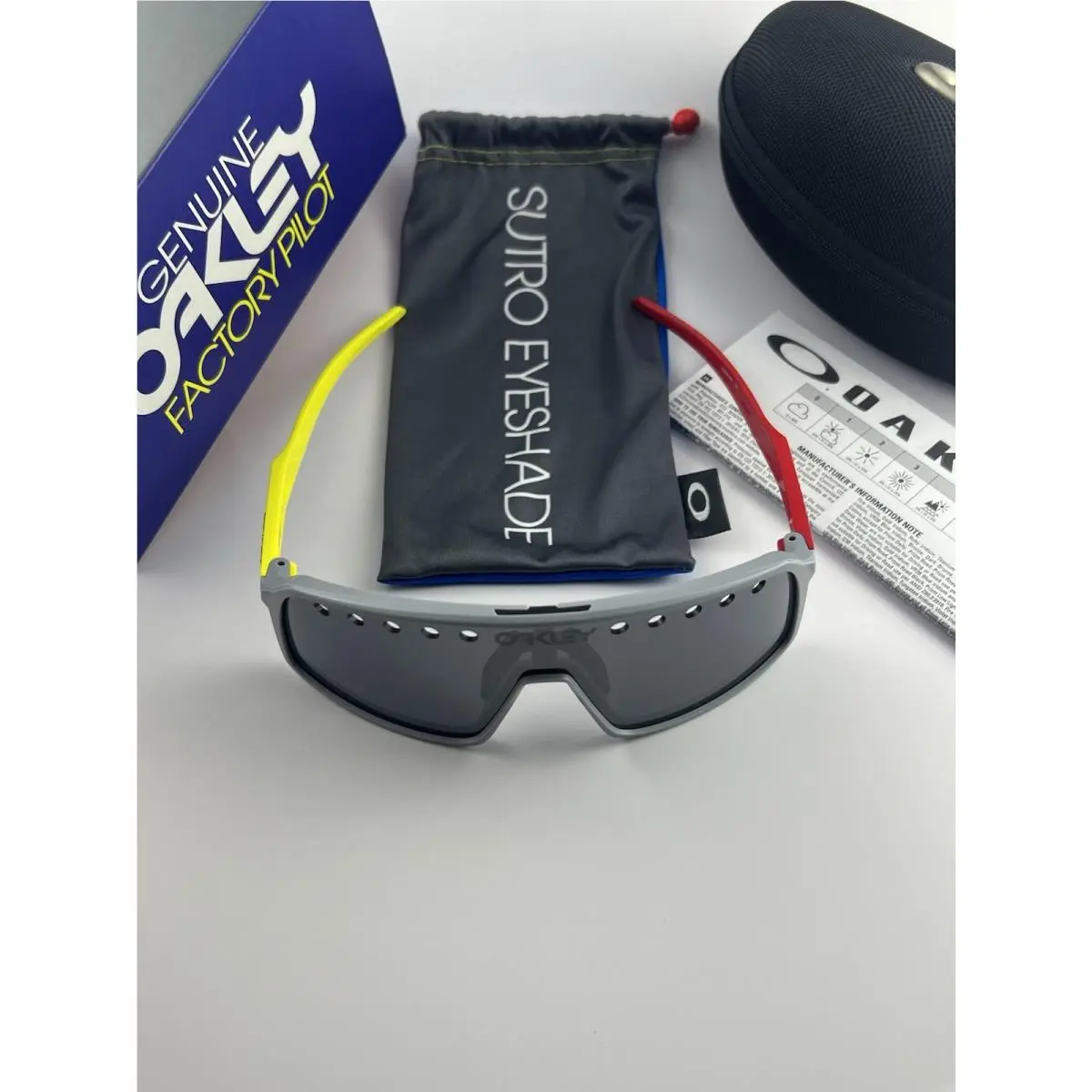 Sutro Eyeshade Factory Pilot Matte Fog Yellow Red Prizm Black OO9406-5637 by Oakley