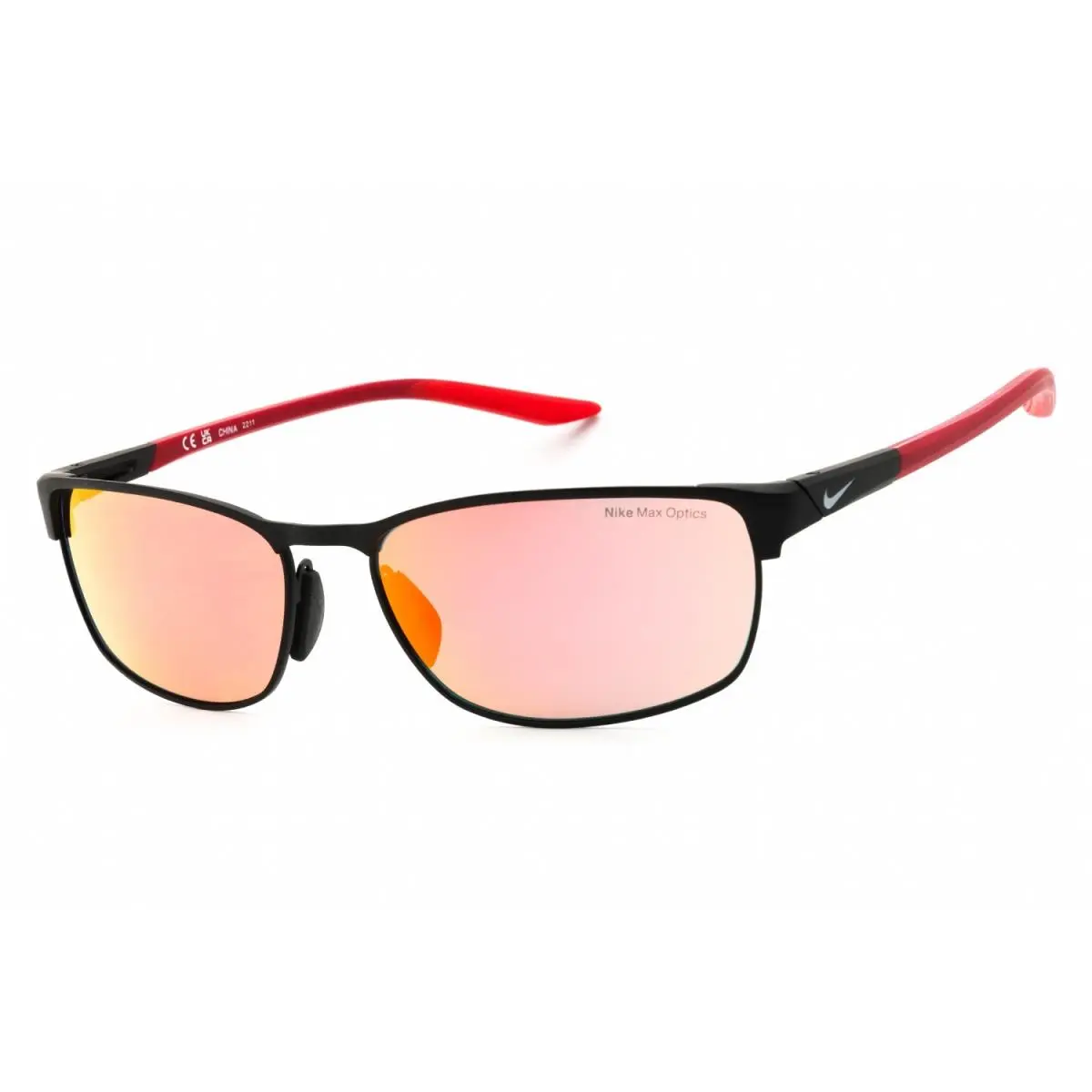 Nike Modern Metal M DZ7366-010 Sunglasses 58mm - Frame: Black, Lens: RED MIRROR