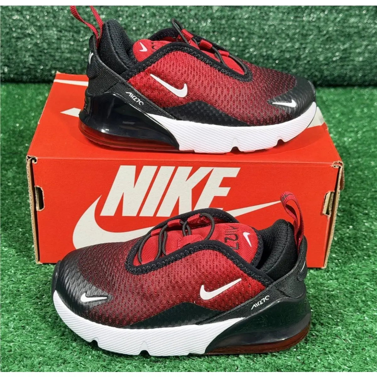 Air Max 270 TD Sneakers Toddler Size 8C Gym Red White Black DD1646 603 by Nike