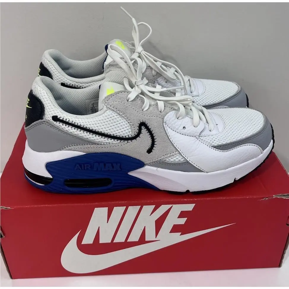 Size 8 -  Air Max Excee White Dark Royal Blue Nex by Nike
