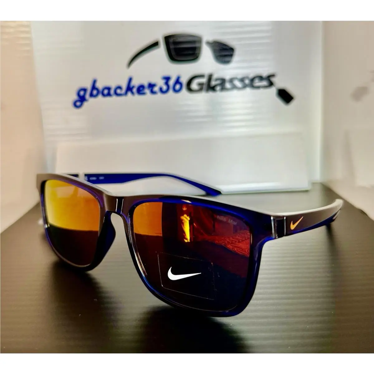 Vital Core Sunglasses - Void Blue/orange Mirror - IB3535X - 492 by Nike