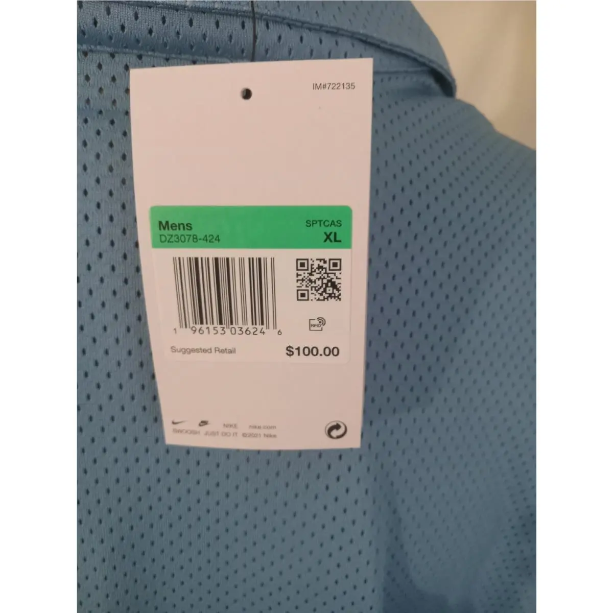 Nike clothing - Nike Resort Top - Resort Top - DZ3078-424 - Arctic Blue (UPC: 196153036246) 4