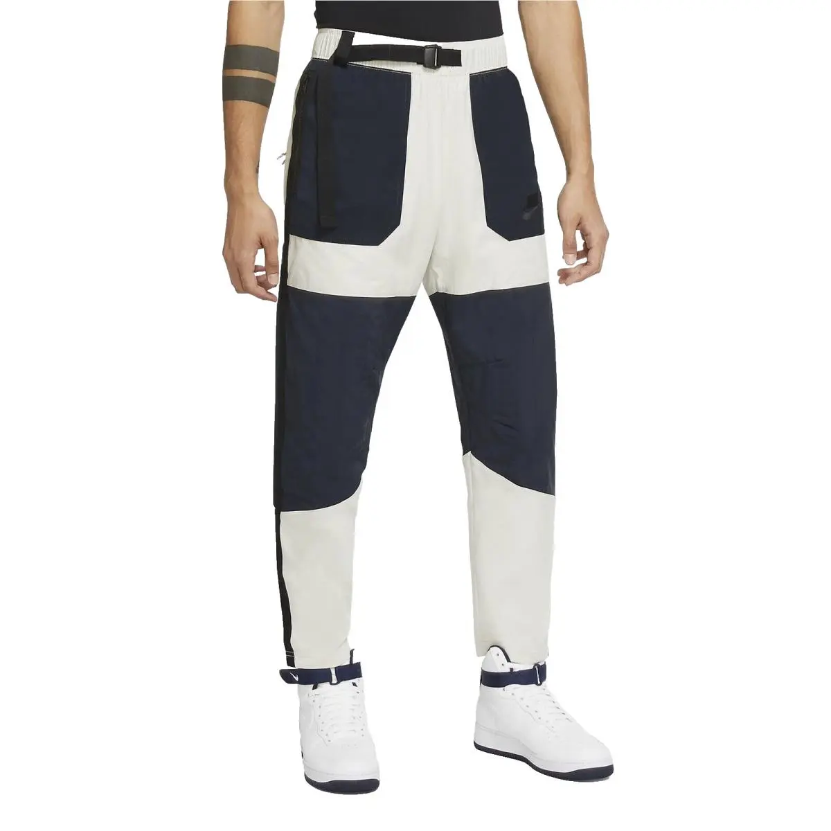 Nike Sportswear Nsw Woven Color-block Pants CZ3303-072 Bone/blue Men’s Small S