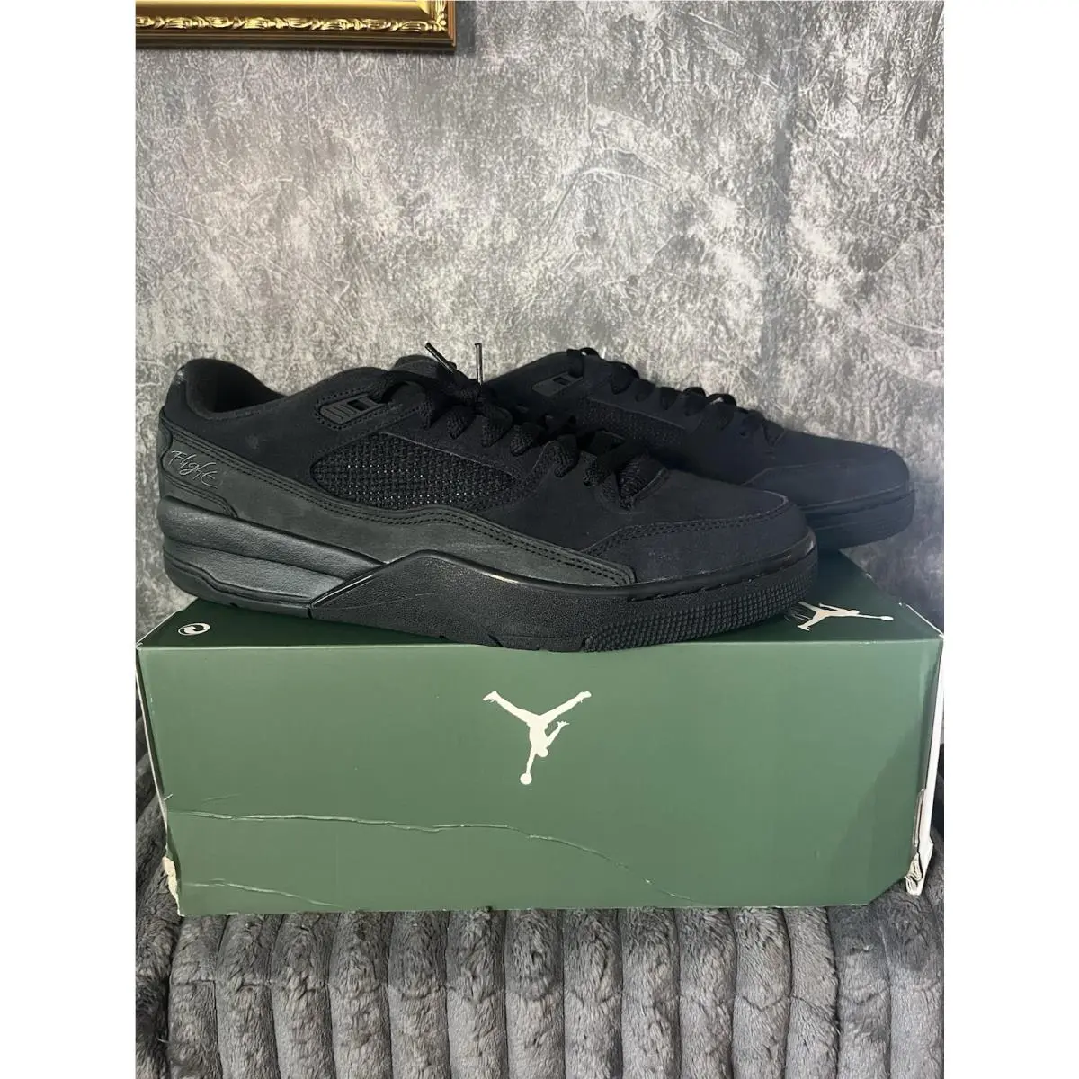 Jordan Stadium Men 12 Triple Black on Black Shoes Sneakers by Nike