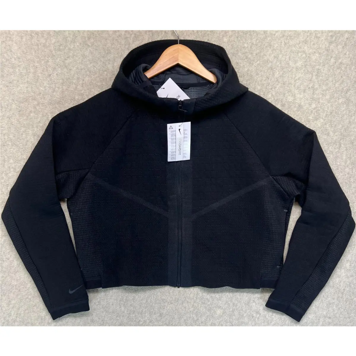 Nike Women Nsw Tech Fleece Full-zip Hoodie Black Cropped Standard Fit S