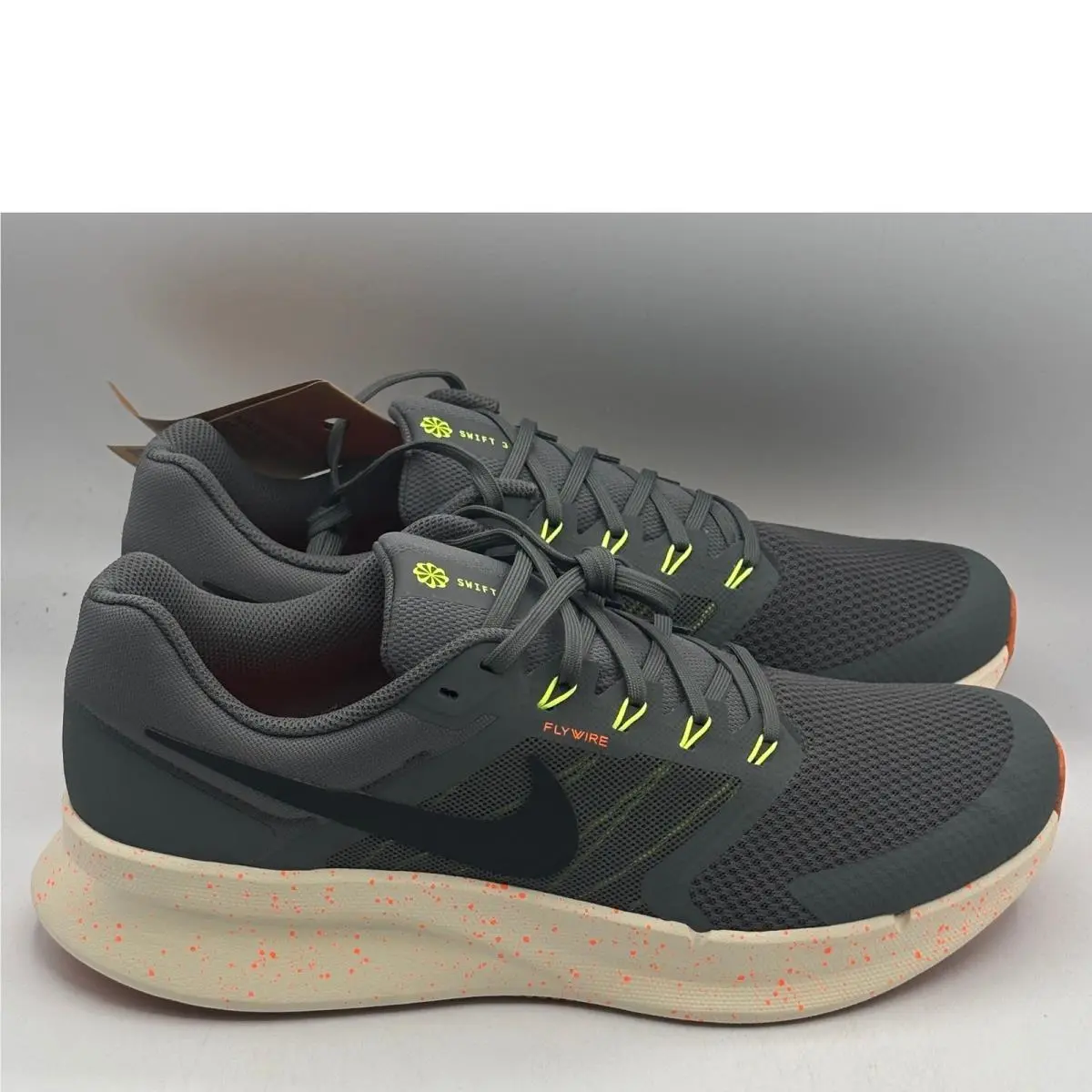 Nike Run Swift 3 Shoes Men Size 13 Iron Grey Total Orange Running HV5226-068