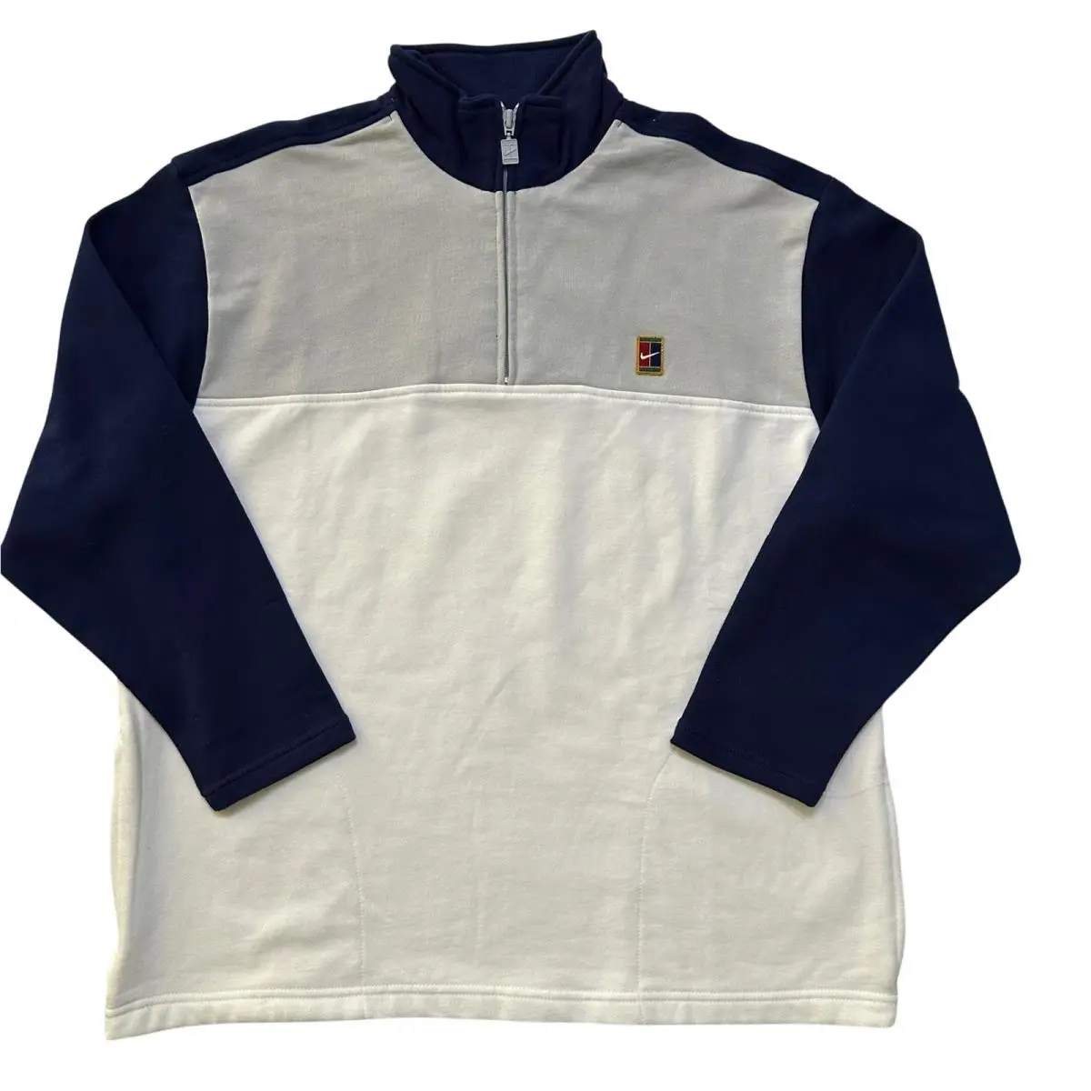 Vtg Nike Court 1/4 Zip Pullover Sweatshirt Womens M Colorblock Tennice Y2K
