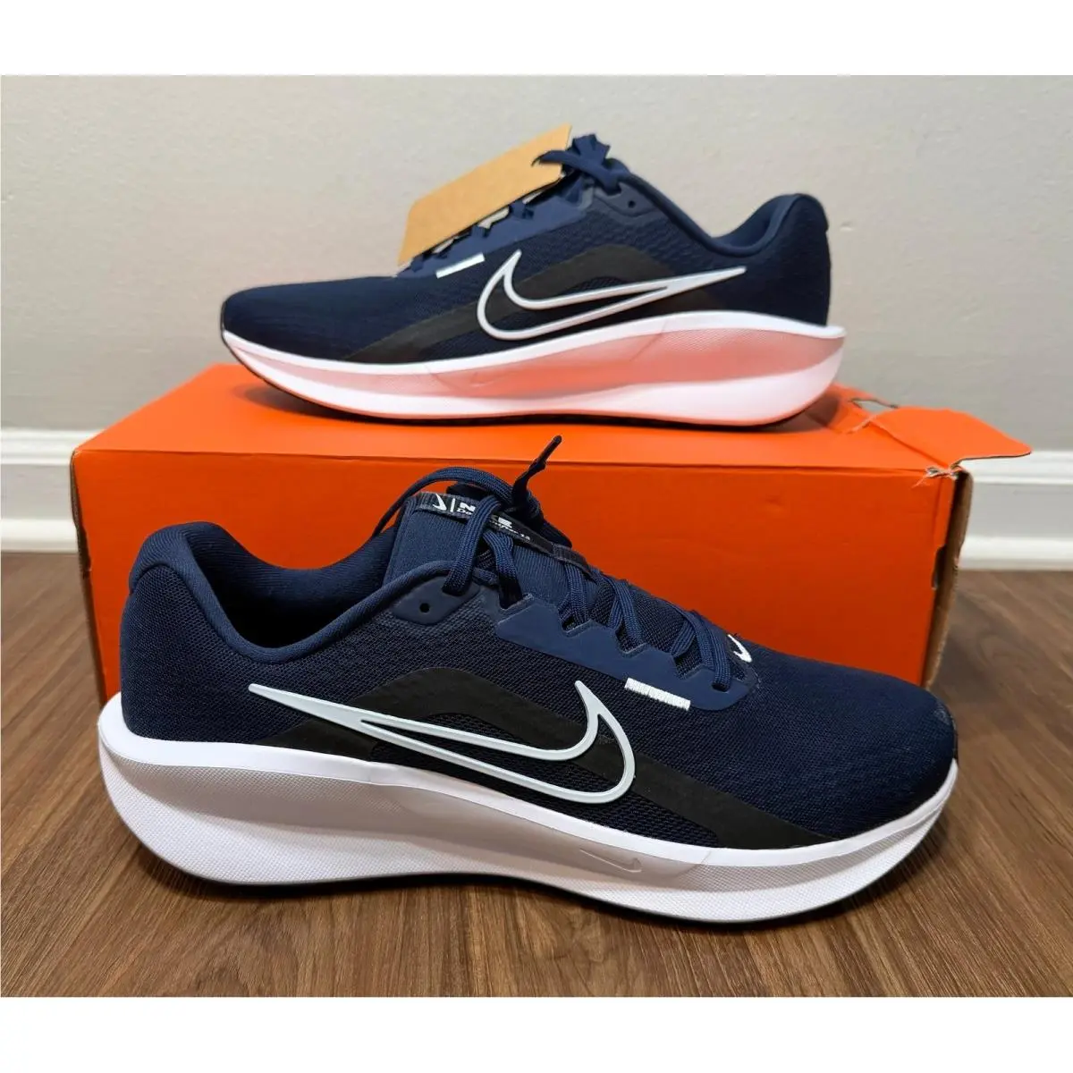 Nike Downshifter 13 Mens Midnight Navy White Running Shoes FD6454-400 Size 13