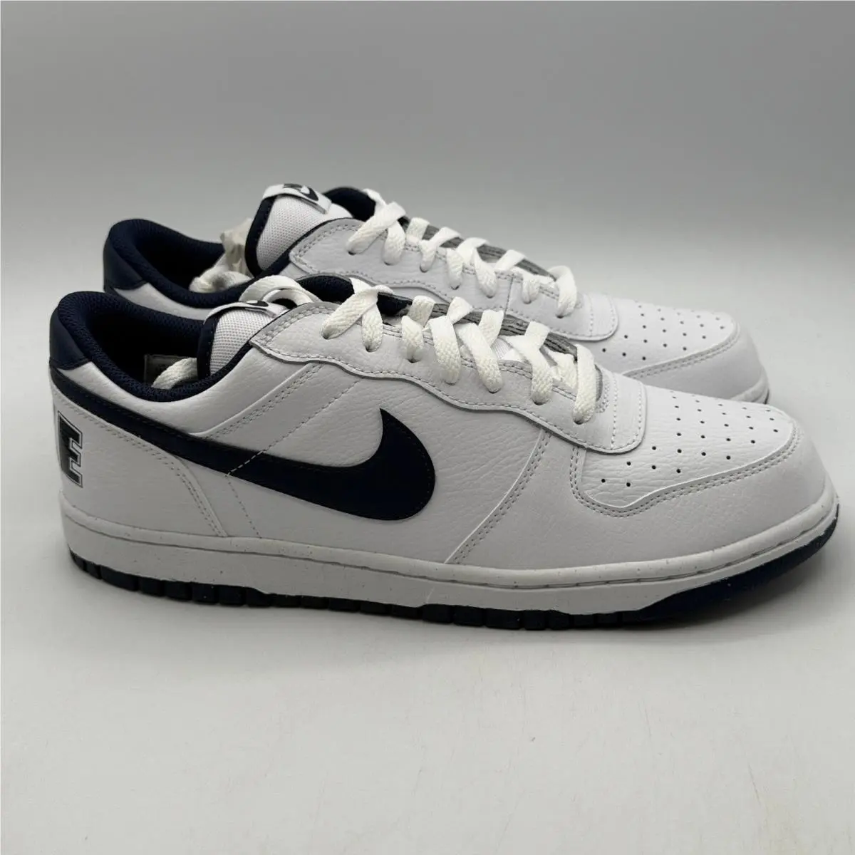 Nike Big Nike Low Shoes Mens Size 11.5 White Midnight Navy Athletic 355152-140