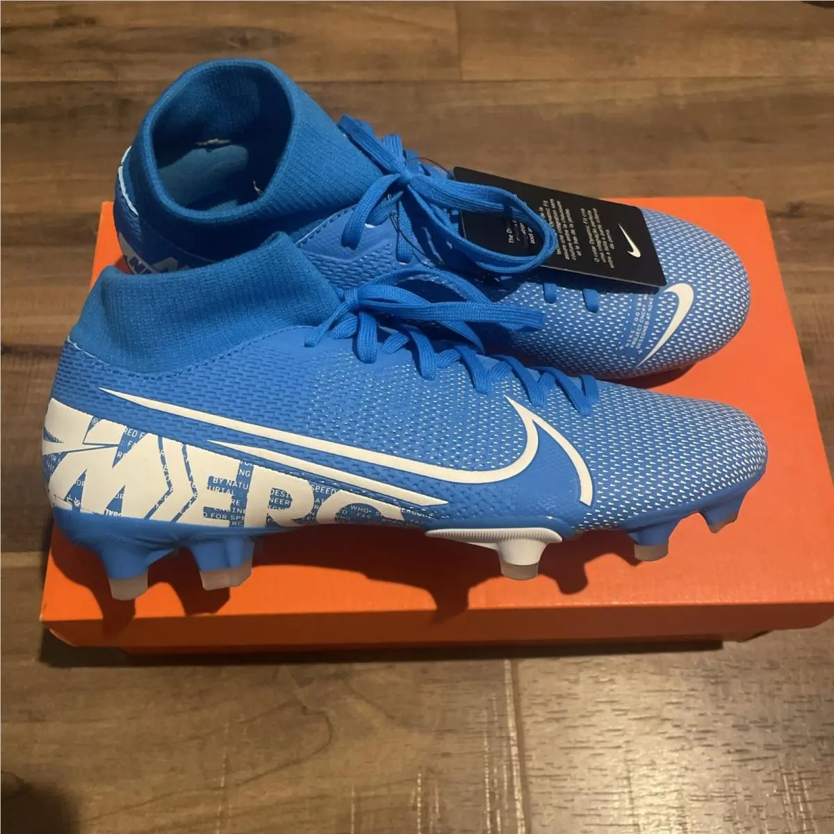 Nike Mercurial Superfly 7 Academy MG Blue Hero Soccer AT7946 Mens 4.5 Women 6