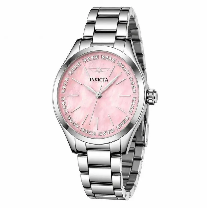 Invicta Celestial Women`s Watch - 33mm Silver 70415 Pink Jewels Dial