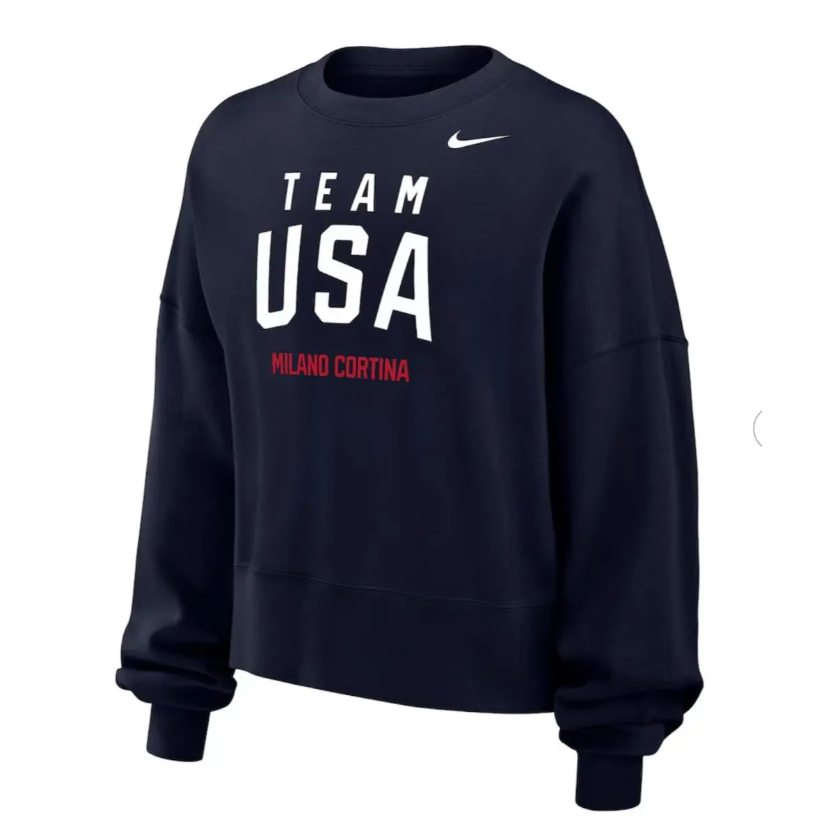 Women`s Nike Navy Team Usa Pullover Usa Oversized Sweatshirt Olympics Sz. S