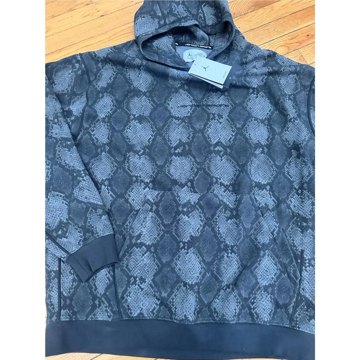 Nike Jordan Sport Dri-fit Hoodie Xxl Tall Black Snakeskin Print HF9894-010