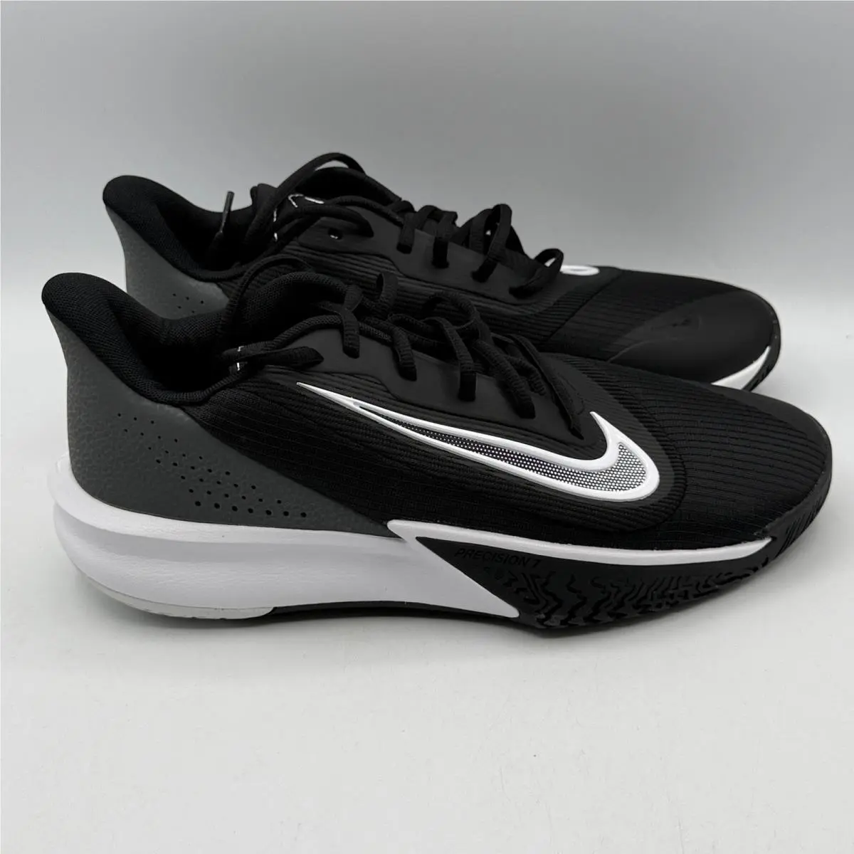 Nike Precision Vii Basketball Shoes Mens 9.5 Black Iron Grey Sneakers FN4322-005