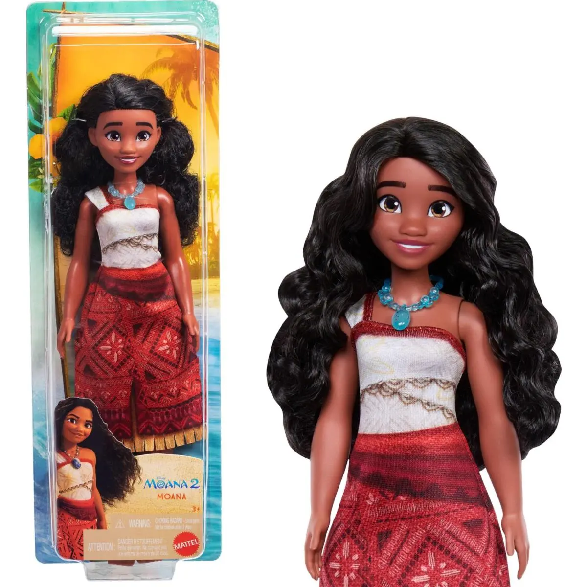 Mattel Disney Moana 2 Moana Fashion Doll with 2 Accessories Removable Outfit wi