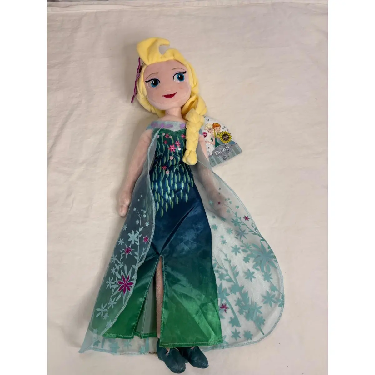 19” Disney Frozen Elsa Princess Doll Plush Disney Store Green Dress
