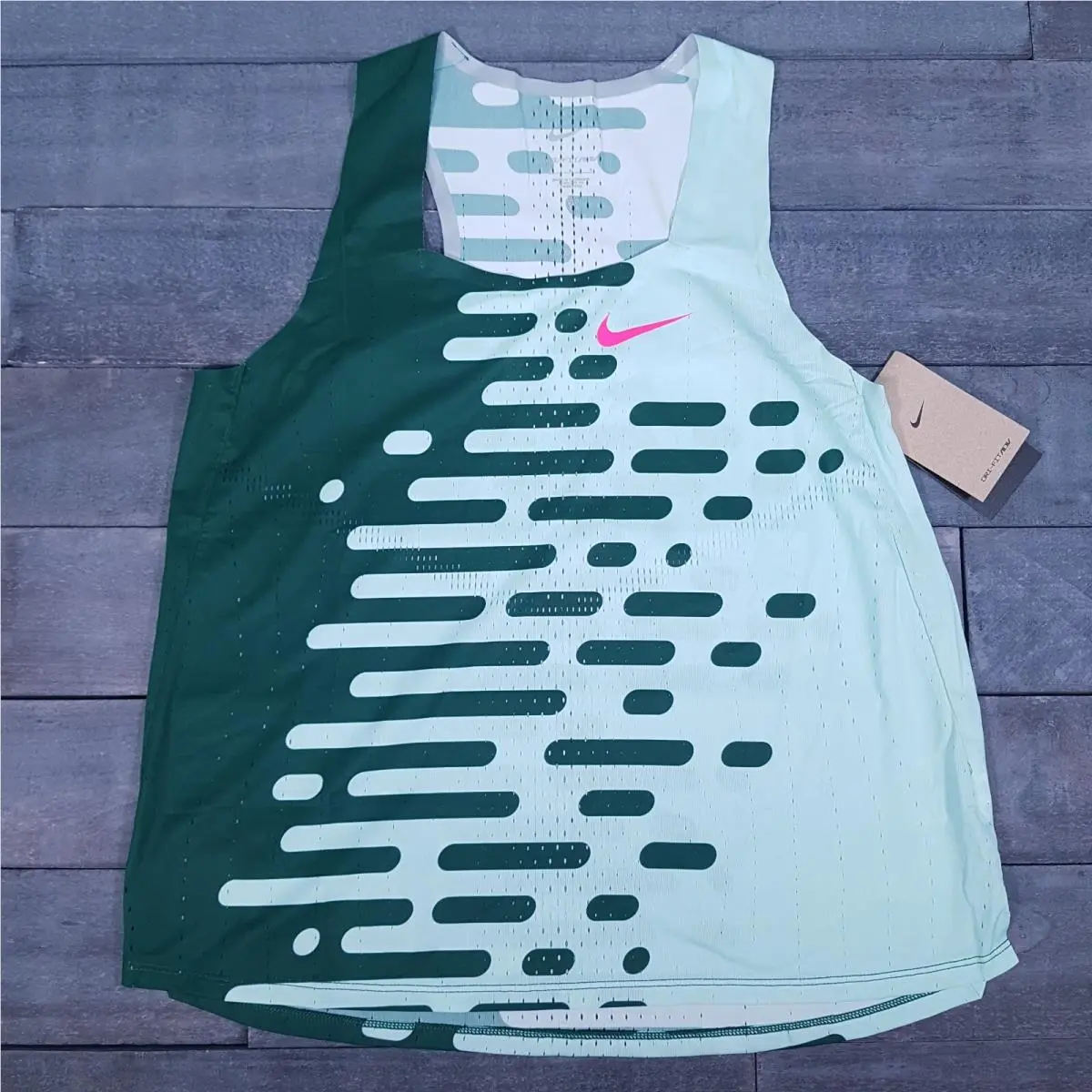 Nike Aeroswift Marathon 23 RD Running Singlet Womens Large Green