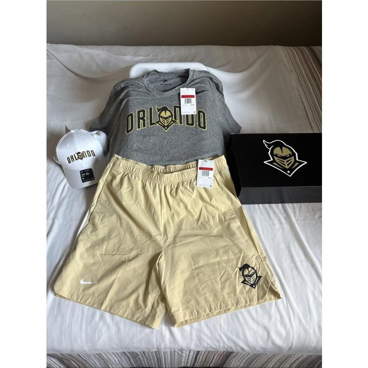 Nike Mens Sideline Dri-fit Athletic Train Shorts Shirt Cap Orlando Ucf Nights