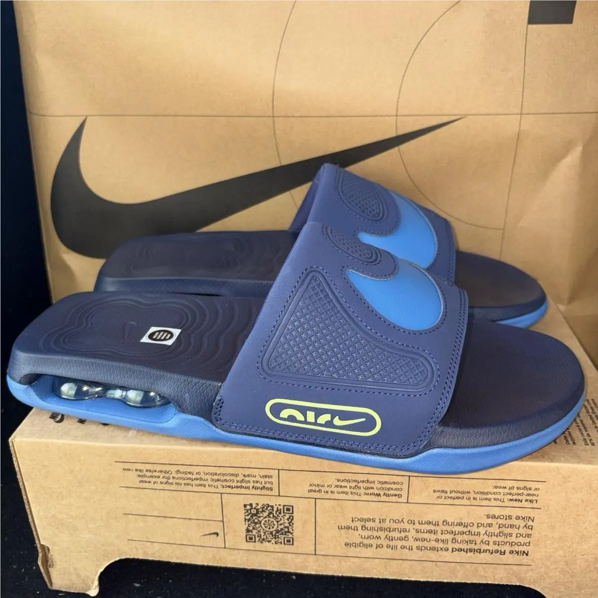 Men`s Air Max Cirro Slides `midnight Navy` DC1460-401 Size 13 by Nike