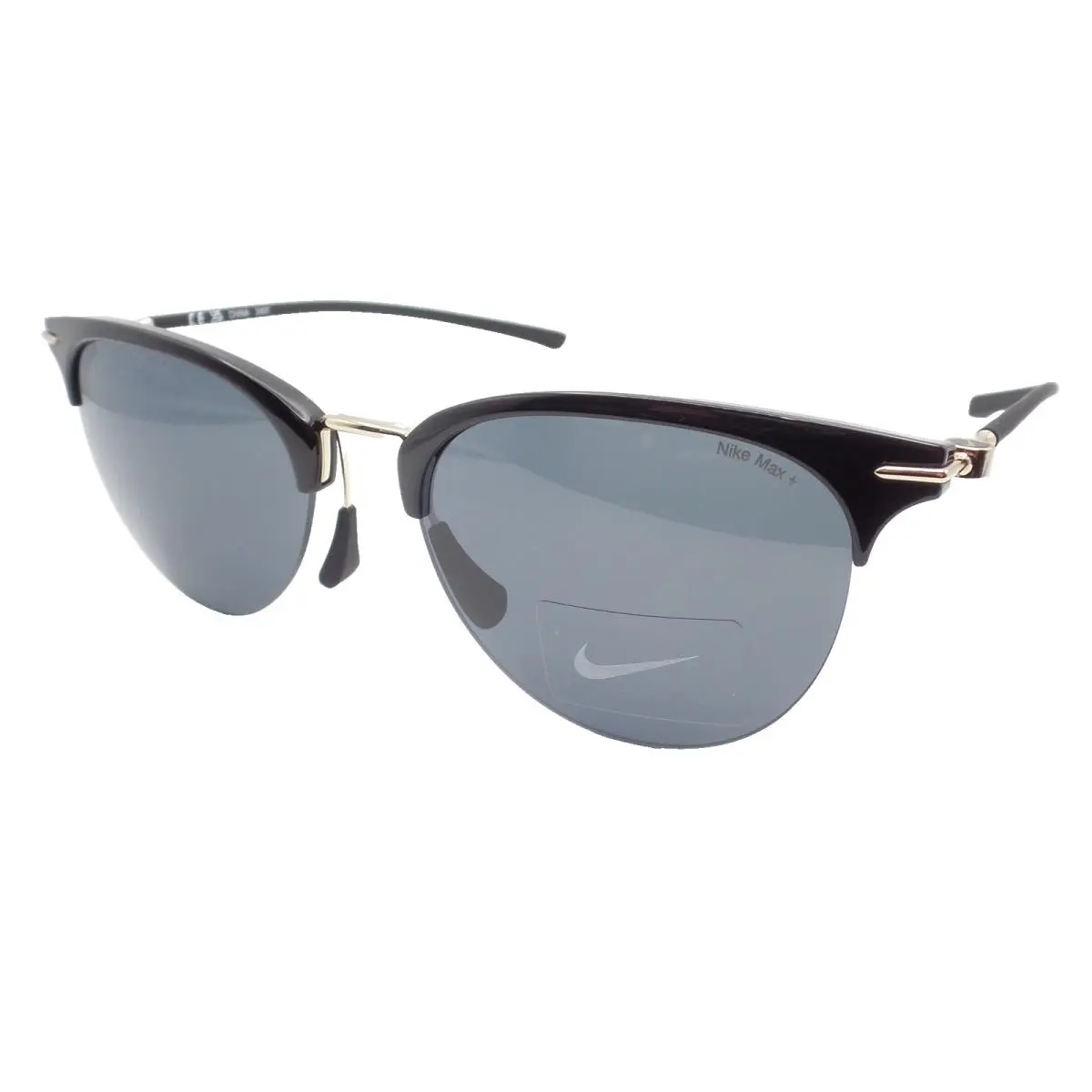 Nike Divot 010 Black Gold Grey UV Sunglasses - Frame: Black & Gold, Lens: Deep Grey