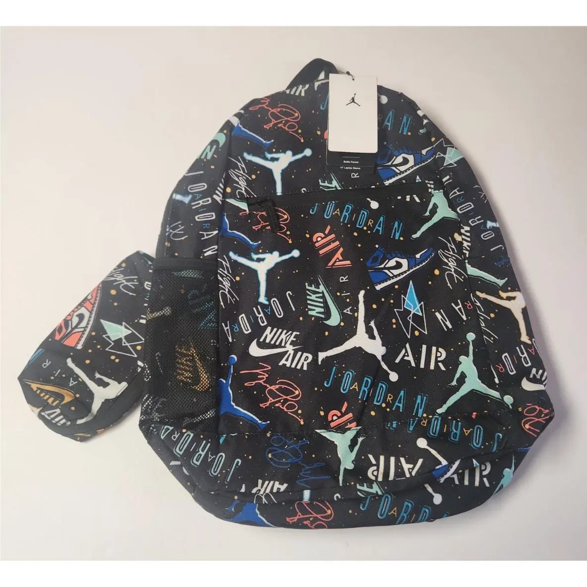 Air Jordan Backpack All Over Print with Zip Pouch 9A0503-F69 Large School Bag