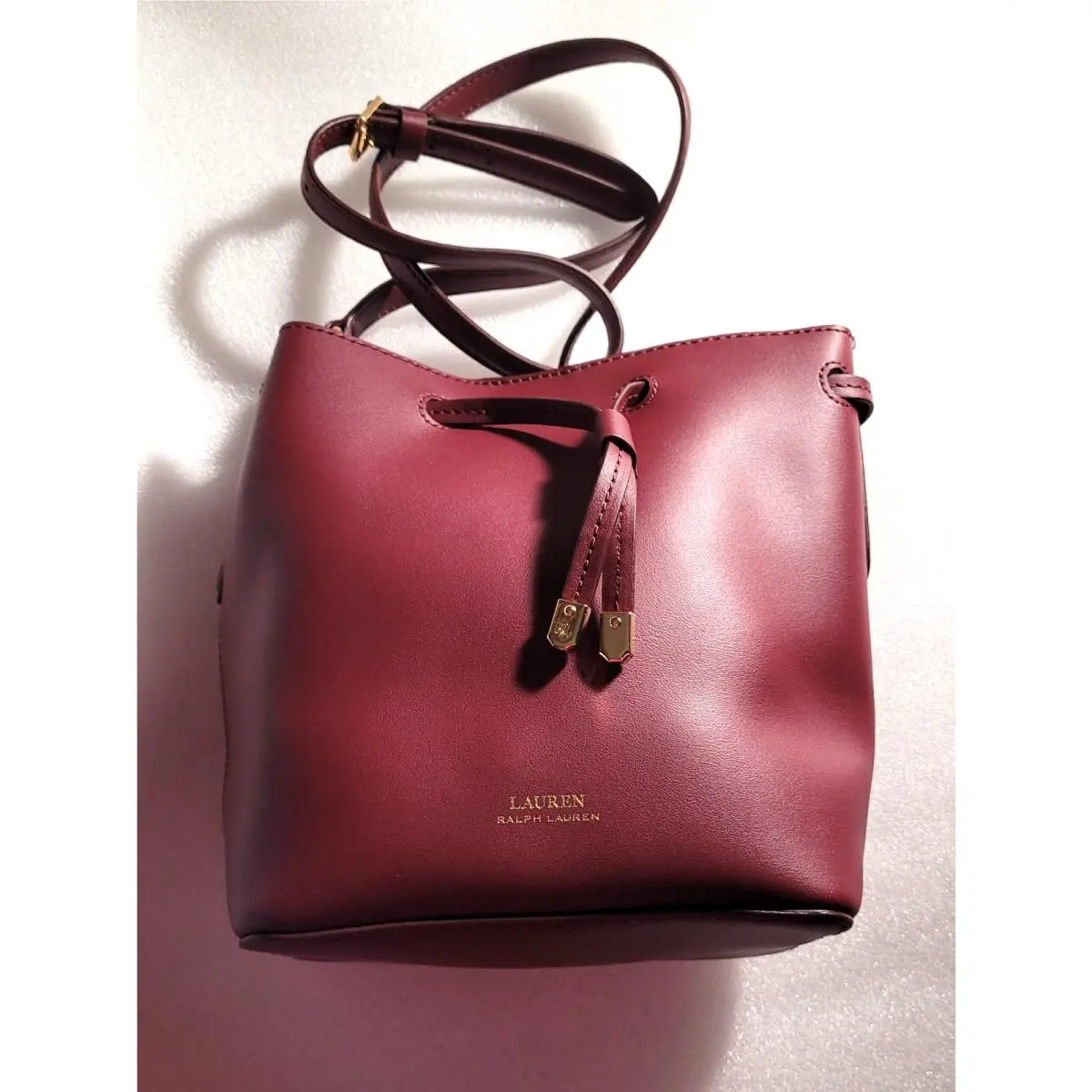 Chic Lauren  Dryden Debby II Leather Drawstring Modern Mini Bag by Ralph Lauren
