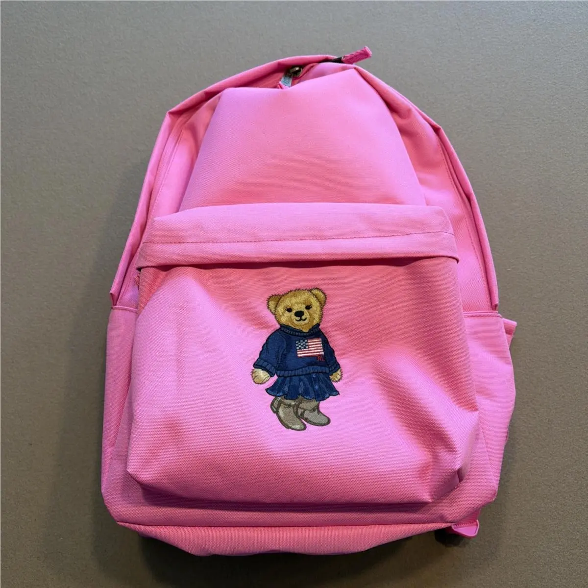 Polo  Pink Backpack Full Size Laptop Unisex Embroidered Bear School by Ralph Lauren