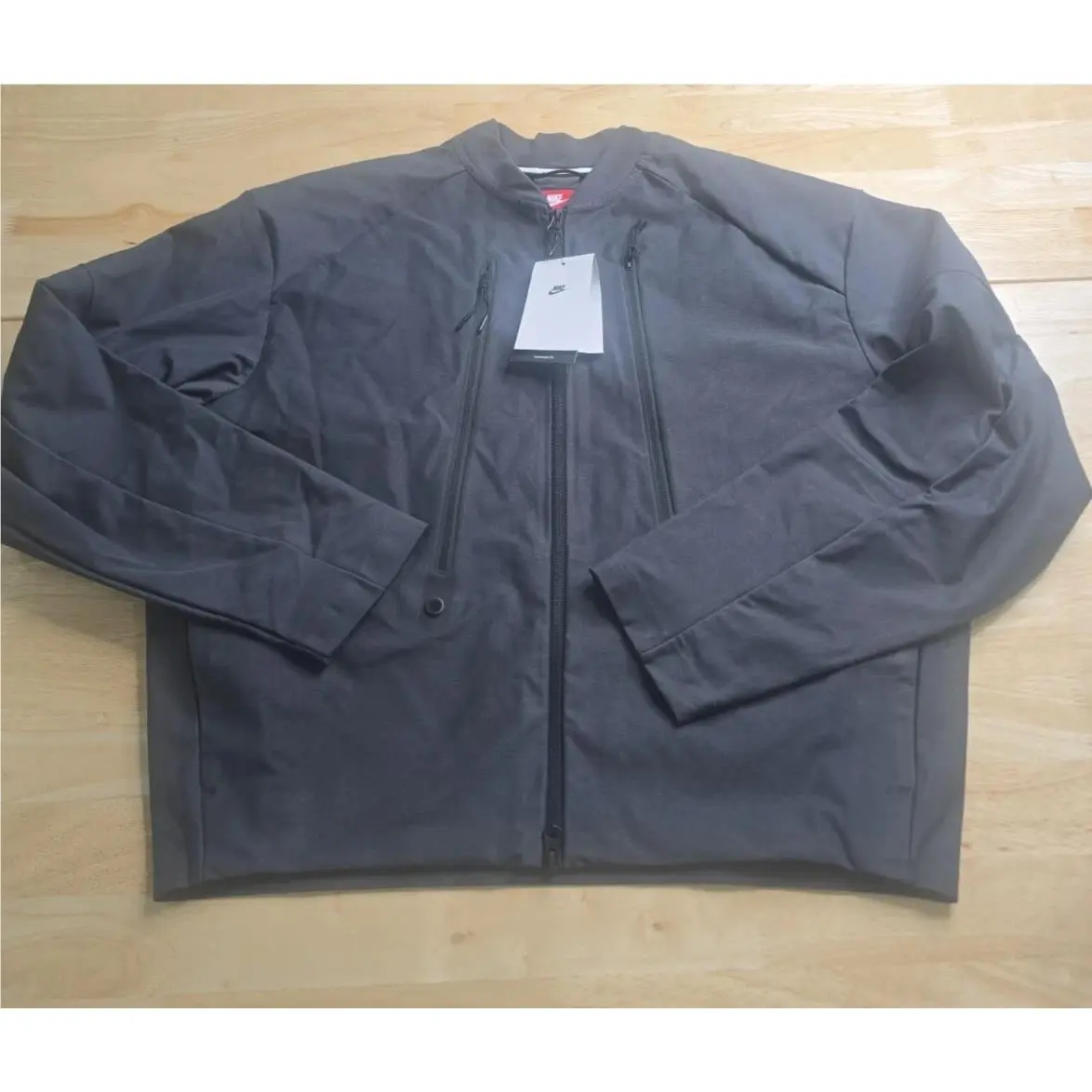 Nike Tech Dri-fit Shori Full-zip Bomber Jacket Black HV0951-060 Men`s Sz XL