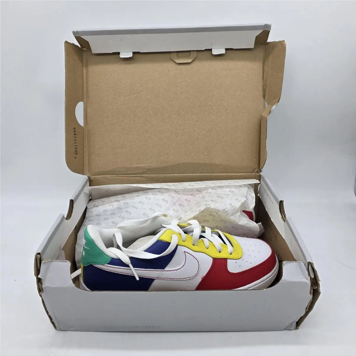 Nike Air Force 1 `07 LV8 Low Rubiks Cube Shoe Boy 7Y Colorblock Athletic Sneaker