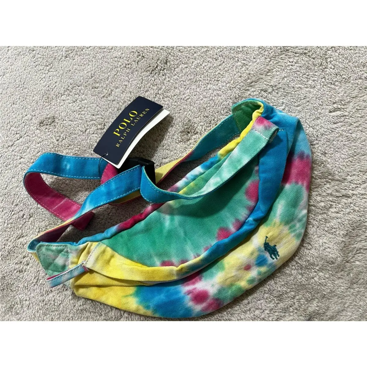 Polo Ralph Lauren Tie Dye Fanny Pack Canvas Waist Bag Pony SZ OS
