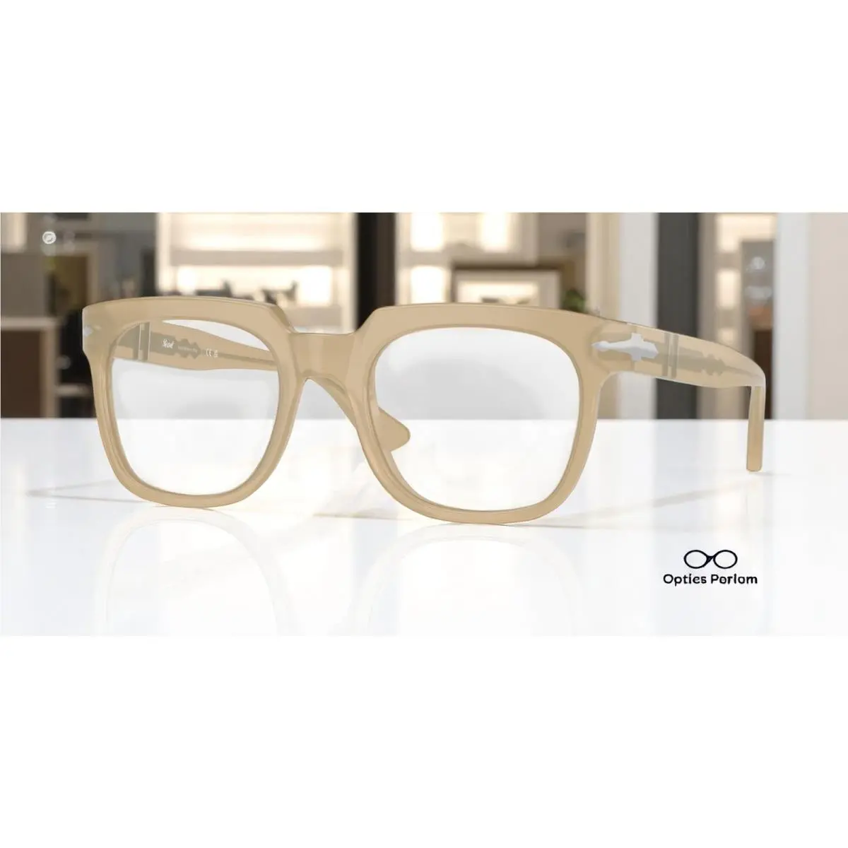 PO3325V 1169 Opal Beige Clear 50 mm Unisex Eyeglasses by Persol