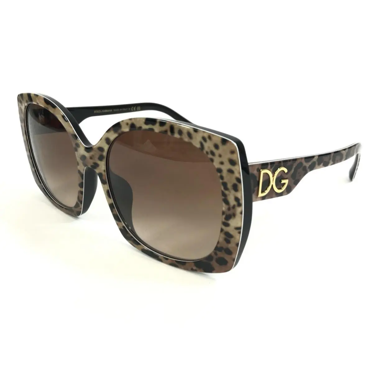 Dolce Gabbana Sunglasses DG4385-F 3163/13 Leopard Asian Fit w/ Brown Gradient